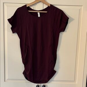 Athleta Dark Red Short Sleeve Tee